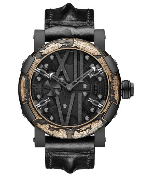 Luxury Replica Romain Jerome Steampunk Black Auto Engraved RJ.T.AU.SP.002.04 watch